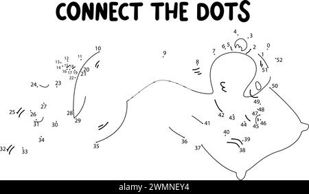Verbinde das Spiel „Dots“. badger Arbeitsblatt für Kinder zum Ausdrucken. Kann als Ausmalbuch für Kinder verwendet werden. Stock Vektor