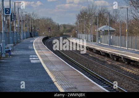 Dieselbetriebener Pendlerbahnhof warwick parkway warwickshire england großbritannien Stockfoto