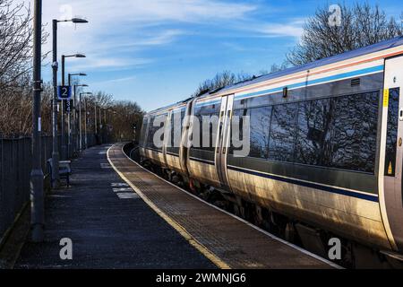 Dieselbetriebener Pendlerbahnhof warwick parkway warwickshire england großbritannien Stockfoto