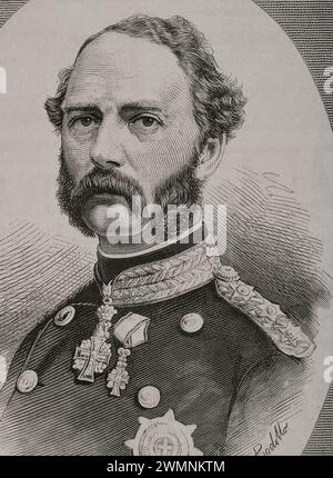 Christian IX. (1818-1906). König von Dänemark (1863-1906). Hochformat. Zeichnung von Badillo. Gravur. La Ilustración Española y Americana (die spanische und amerikanische Illustration), 1878. Stockfoto