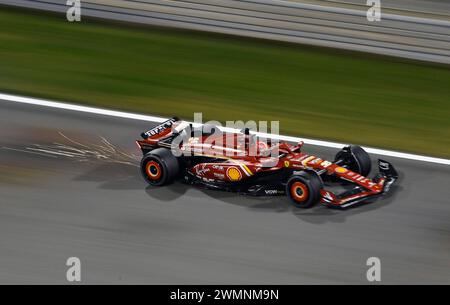 Sakhir, Bahrain. Februar 2024. BAHRAIN, Sakhir, 23. Februar: Nr. 16, Charles LECLERC, MCO, Team Scuderia Ferrari, SF24 am dritten Tag der F1-Tests auf dem Bahrain International Circuit am 23. Februar 2024 in Bahrain, Formel 1-Vorsaison-Tests, Bild & Copyright Jerry ANDRE/ATP Images (ANDRE Jerry/ATP/SPP) Credit: SPP Sport Press Photo. /Alamy Live News Stockfoto