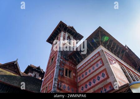 Der Kanakakkunnu Palace ist ein Palast in der Nähe des Napier Museums im Thiruvananthapuram District des indischen Bundesstaates Kerala. Es ist berühmt für seine kulturelle Gastfreundschaft. Stockfoto