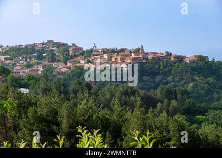 Signagi oder Sighnaghi ist eine Stadt in Georgiens östlichster Region Kakheti und Verwaltungszentrum der Gemeinde Signagi. Obwohl es eingeschaltet ist Stockfoto