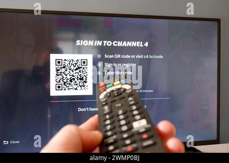 TV-Fernbedienung, Panasonic TV, Streaming TV, Home Entertainment. - 27. Februar 2024 Foto von Andrew Higgins/Thousand Word Media Ltd © Thousand W Stockfoto