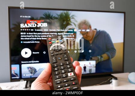 TV-Fernbedienung, Panasonic TV, Streaming TV, Home Entertainment. - 27. Februar 2024 Foto von Andrew Higgins/Thousand Word Media Ltd © Thousand W Stockfoto