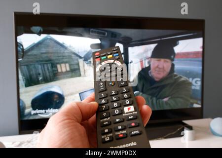 TV-Fernbedienung, Panasonic TV, Streaming TV, Home Entertainment. - 27. Februar 2024 Foto von Andrew Higgins/Thousand Word Media Ltd © Thousand W Stockfoto