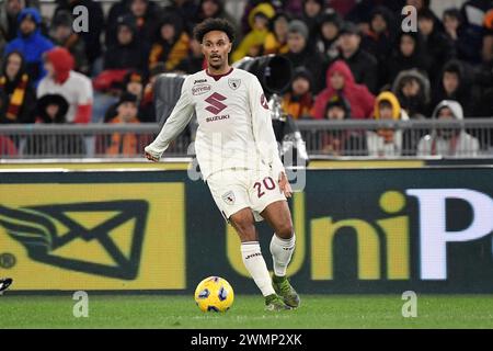 Valentino Lazaro von Torino Calcio während des Fußballspiels der Serie A zwischen AS Roma und Turin FC im Olimpico-Stadion in Rom (Italien), 26. Februar 2024. Stockfoto