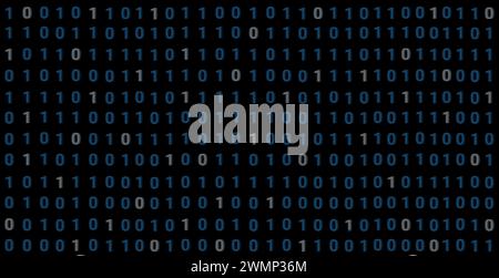 Ein 0-Bit-binärer 0 1-Hacker-Hintergrund Stockfoto