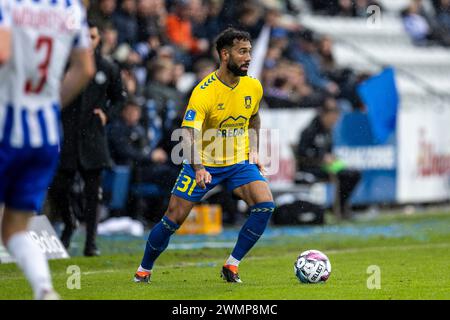 Odense, Dänemark. Februar 2024. Sean Klaiber (31) von Broendby IF beim 3F Superliga-Spiel zwischen Odense BK und Broendby IF im Nature Energy Park in Odense. (Foto: Gonzales Foto - Teis Markfoged). Stockfoto