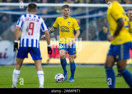 Odense, Dänemark. Februar 2024. Daniel Wass (10) von Broendby IF im 3F Superliga-Spiel zwischen Odense BK und Broendby IF im Nature Energy Park in Odense. (Foto: Gonzales Foto - Teis Markfoged). Stockfoto