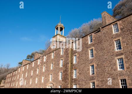 New Lanark Village und Falls of Clyde Stockfoto