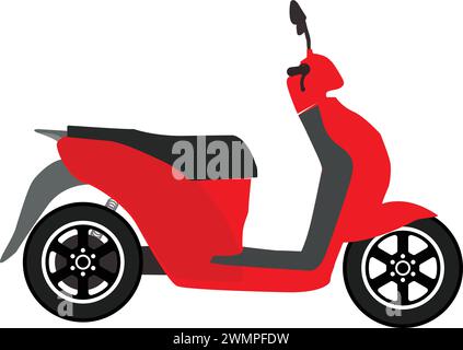 Rotes Scooty-Vektor-Symbol, Roller-Illustration-Symbol Stock Vektor