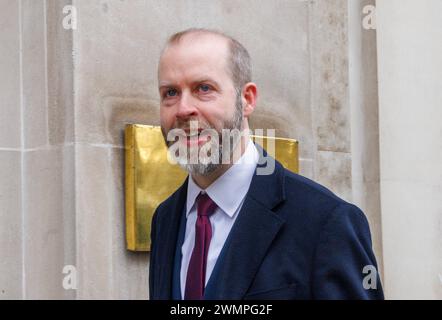 London, Großbritannien. Februar 2024. Schattenstaatssekretär für Wirtschaft und Handel, Jonathan Reynolds, in Westminster. Quelle: Mark Thomas/Alamy Live News Stockfoto