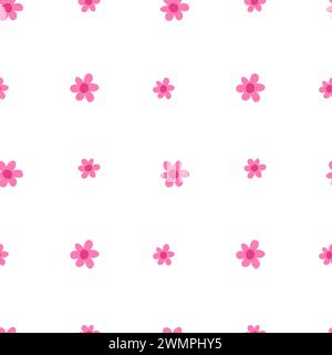 Pinkfarbene Blumen mit nahtlosem Muster Stock Vektor