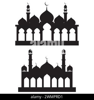 moschee-Silhouette, Satz von Moschee-Vektor Stock Vektor