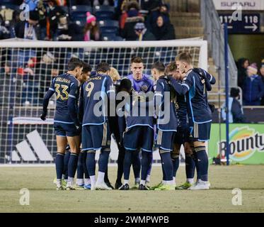 CHESTER, PA, USA - 24. FEBRUAR 2024 - MLS-Spiel zwischen Philadelphia Union und Chicago Fire FC (Foto: Paul J. Froggatt/FamousPixs/Alamy Stock Photo) Stockfoto