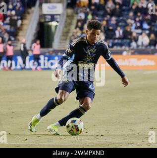 CHESTER, PA, USA - 24. FEBRUAR 2024 - MLS-Spiel zwischen Philadelphia Union und Chicago Fire FC (Foto: Paul J. Froggatt/FamousPixs/Alamy Stock Photo) Stockfoto