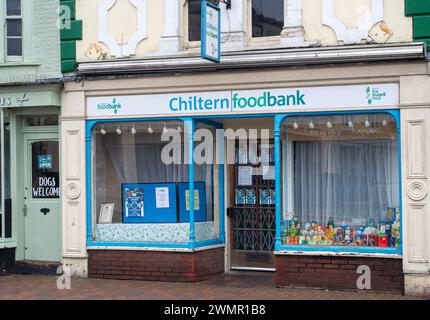 Chesham, Großbritannien. Februar 2024. Die Chiltern Foodbank in Chesham, Buckinghamshire, Teil des Trussell Trust. Die Zahl der Menschen, die Lebensmittelbanken nutzen, nimmt weiter zu. Kredit: Maureen McLean/Alamy Stockfoto