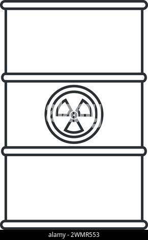 Metallschaft mit Symbol für radioaktive Gefahrstoffe. Stock Vektor