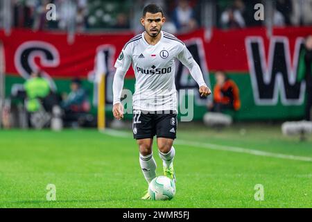 Jürgen Elitim aus Legia wurde im Play-off-Spiel der UEFA Europa Conference League zwischen Legia Warszawa und Molde FK im Marschall Jozef Pilsudski Legia Warschau Municipal Stadium gespielt. Endpunktzahl; Legia Warszawa 0:3 Molde FK. Stockfoto