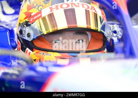 Sakhir, Bahrain. Februar 2024. BAHRAIN, Sakhir, 22. Februar: #22, Yuki TSUNODA, JAP, Team Visa Cash App RB, Racing Bulls Team am zweiten Tag der F1-Tests auf dem Bahrain International Circuit am 22. Februar 2024 in Bahrain, Formel 1-Vorsaison-Tests, Bild & Copyright Jerry ANDRE/ATP Images (ANDRE Jerry/ATP/SPP) Credit: SPP Sport Press Photo. /Alamy Live News Stockfoto