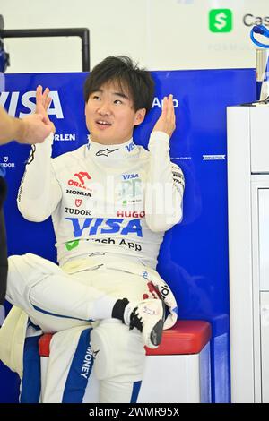 Sakhir, Bahrain. Februar 2024. BAHRAIN, Sakhir, 22. Februar: #22, Yuki TSUNODA, JAP, Team Visa Cash App RB, Racing Bulls Team am zweiten Tag der F1-Tests auf dem Bahrain International Circuit am 22. Februar 2024 in Bahrain, Formel 1-Vorsaison-Tests, Bild & Copyright Jerry ANDRE/ATP Images (ANDRE Jerry/ATP/SPP) Credit: SPP Sport Press Photo. /Alamy Live News Stockfoto