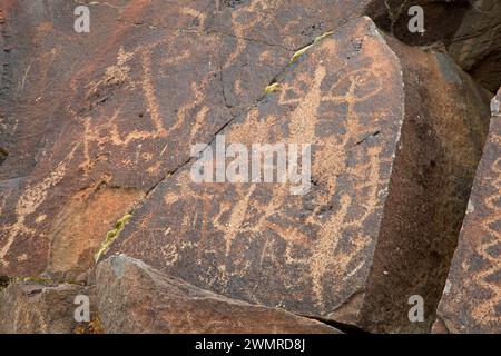 Schmierer Petroglyphen, Lakeview Bezirk Bureau of Landmanagement, Oregon Stockfoto