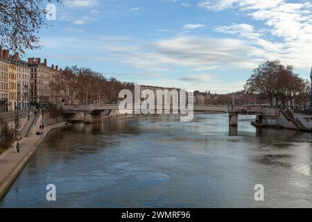 Der Fluss Saône in Lyon, Frankreich. Stockfoto