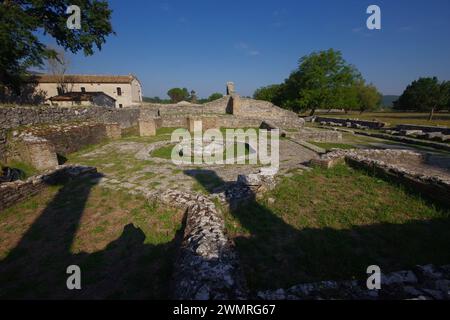 Macellum oder Markt. Archäologisches Gebiet von Altilia - Sepino, Molise, Italien Stockfoto