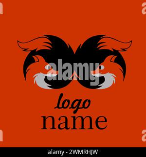 Fox-Logo-Vorlage. Origami, Materialdesign, Ikonenkollektion im flachen und Line Art-Stil Stock Vektor