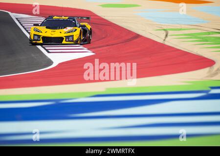 81 EASTWOOD Charlie (irl), ANDRADE Rui (ang), VAN ROMPUY Tom (bel), TF Sport, Corvette Z06 GT3.R #81, Aktion während des Prologs der FIA-Langstrecken-Weltmeisterschaft 2024, vom 24. Bis 26. Februar 2024 auf dem Losail International Circuit in Lusail, Katar Stockfoto