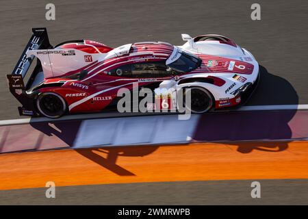 06 ESTRE Kevin (fra), LOTTERER Andre (ger), VANTHOOR Laurens (bel), Porsche Penske Motorsport, Porsche 963 #06, Aktion während des Prologs der FIA-Weltmeisterschaft 2024 vom 24. bis 26. Februar 2024 auf dem Losail International Circuit in Lusail, Katar Stockfoto