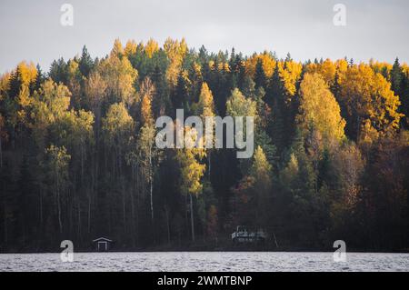 Nuuksio Nationalpark während der schönen Herbstsaison, Espoo, Finnland Stockfoto