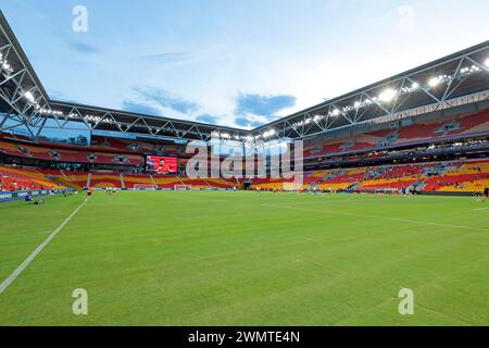 Brisbane, Australien. Februar 2024. Blick auf das Suncorp Stadium vor der Isuzu Ute Ein League-Spiel zwischen Brisbane Roar und Western United FC im Suncorp Stadium in Brisbane, Australien (Promediapix/SPP) Credit: SPP Sport Press Photo. /Alamy Live News Stockfoto