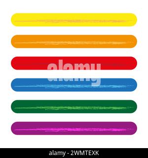 Lebendige Grunge-Streifen. Künstlerisches Spektrum. Vektorabbildung. EPS 10. Stock Vektor