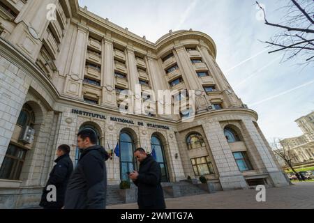 Bukarest, Rumänien - 27. Februar 2024: Sitz des rumänischen Nationalen Instituts für Statistik in Bukarest. Quelle: Lucian Alecu/Alamy Live Stockfoto