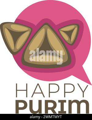 Judentum-Feiertag und Feier, Happy purim-Logo Stock Vektor
