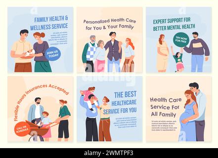 Netzwerkbanner für Familiendienste Stock Vektor