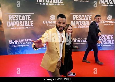 Februar 2024, Mexiko-Stadt, Ciudad de Mexico, Mexiko: 27. Februar 2024, Mexico City, Mexiko: der britische Schauspieler Ricky Whittle besucht das Land of Bad Red Carpet im Cinemex Antara. Am 27. Februar 2024 in Mexiko-Stadt. (Kreditbild: © Carlos Tischler/OKULARBOGEN via ZUMA Press Wire) NUR REDAKTIONELLE VERWENDUNG! Nicht für kommerzielle ZWECKE! Stockfoto