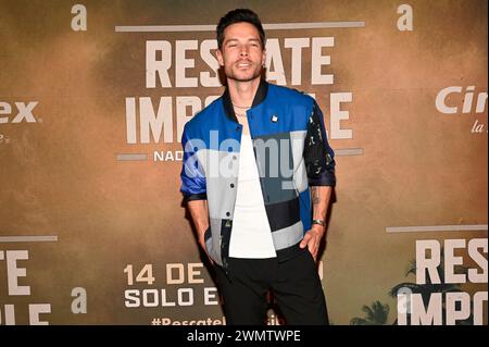 Februar 2024, Mexiko-Stadt, Ciudad de Mexico, Mexiko: 27. Februar 2024, Mexico City, Mexiko: Juan Solo besucht das Land of Bad Red Carpet im Cinemex Antara. Am 27. Februar 2024 in Mexiko-Stadt. (Kreditbild: © Carlos Tischler/OKULARBOGEN via ZUMA Press Wire) NUR REDAKTIONELLE VERWENDUNG! Nicht für kommerzielle ZWECKE! Stockfoto