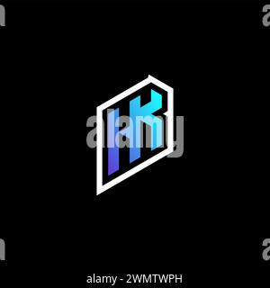 HK anfängliche Gradient Blue-Gaming-Konzeptideen für E-Sport-Team, Zucken und Streamer Stock Vektor