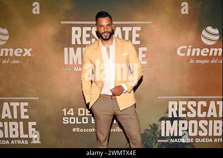 Februar 2024, Mexiko-Stadt, Ciudad de Mexico, Mexiko: 27. Februar 2024, Mexico City, Mexiko: der britische Schauspieler Ricky Whittle besucht das Land of Bad Red Carpet im Cinemex Antara. Am 27. Februar 2024 in Mexiko-Stadt. (Kreditbild: © Carlos Tischler/OKULARBOGEN via ZUMA Press Wire) NUR REDAKTIONELLE VERWENDUNG! Nicht für kommerzielle ZWECKE! Stockfoto