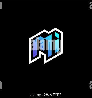 MI anfängliche Gradient Blue-Gaming-Konzeptideen für E-Sport-Team, Zucken und Streamer Stock Vektor