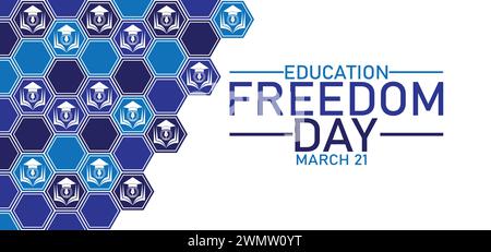 Bildung Freiheitstag Tapete mit Formen und Typografie. Tag der Freiheit der Bildung, Hintergrund Stock Vektor
