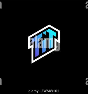 TT anfängliche Gradient Blue-Gaming-Konzeptideen für E-Sport-Team, Zucken und Streamer Stock Vektor