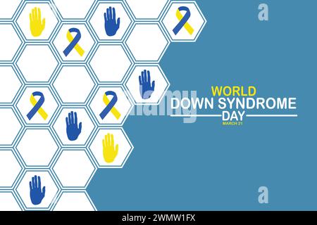 Hintergrundbild zum Tag des World-Down-Syndroms mit Typografie. World Down Syndrome Day, Hintergrund Stock Vektor