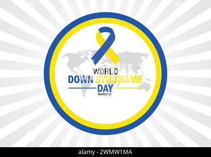 World Down Syndrome Day. Urlaubskonzept. Vorlage für Hintergrund, Banner, Karte, Poster mit Textbeschriftung Stock Vektor