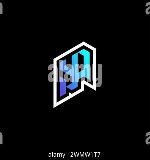 YQ anfängliche Gradient Blue-Gaming-Konzeptideen für E-Sport-Team, Zucken und Streamer Stock Vektor