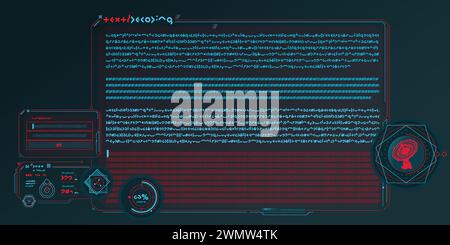 SCI-fi-Schnittstelle des Datendekodierungsprogramms. Stock Vektor