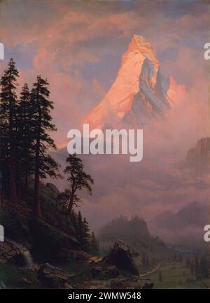 Bierstadt Albert - Sonnenaufgang am Matterhorn (1875c.) Stockfoto